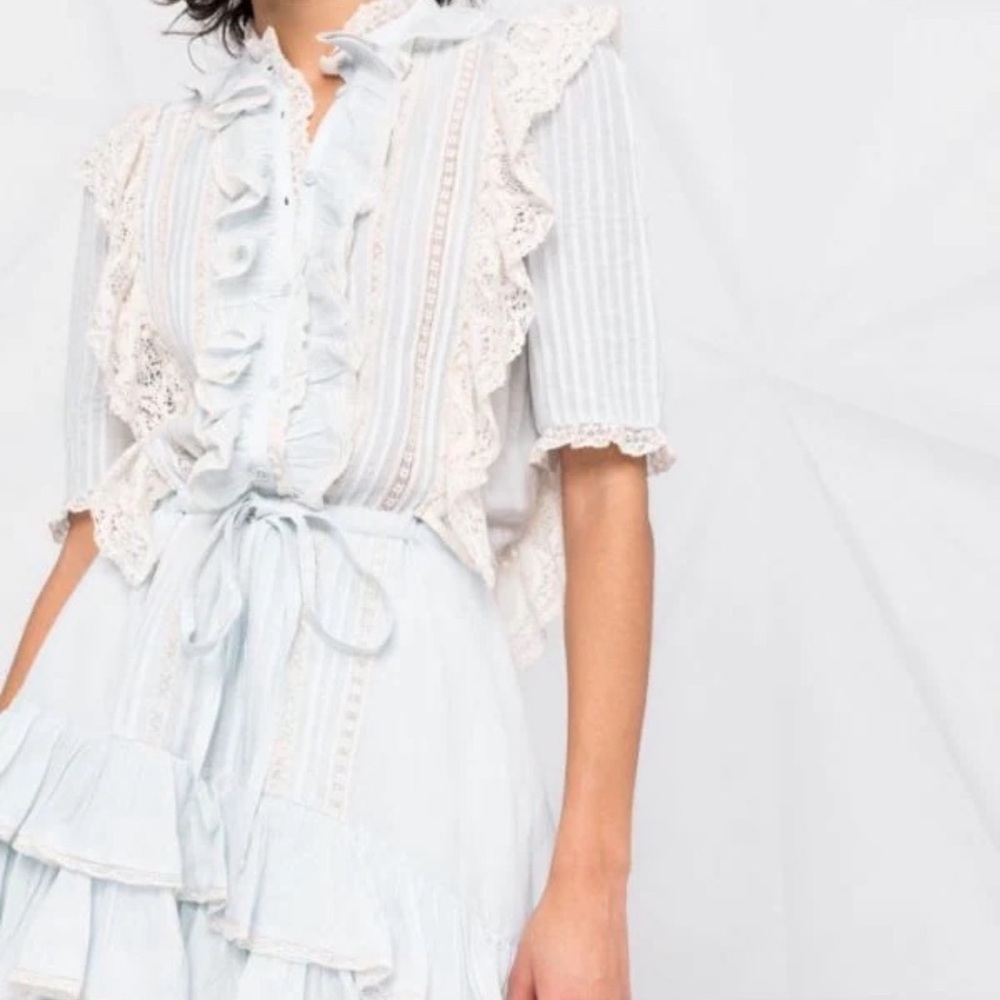 Zadig & Voltaire Ranky Tomboy Dress Ruffle Lace Size Med EUC - Picture 9 of 14